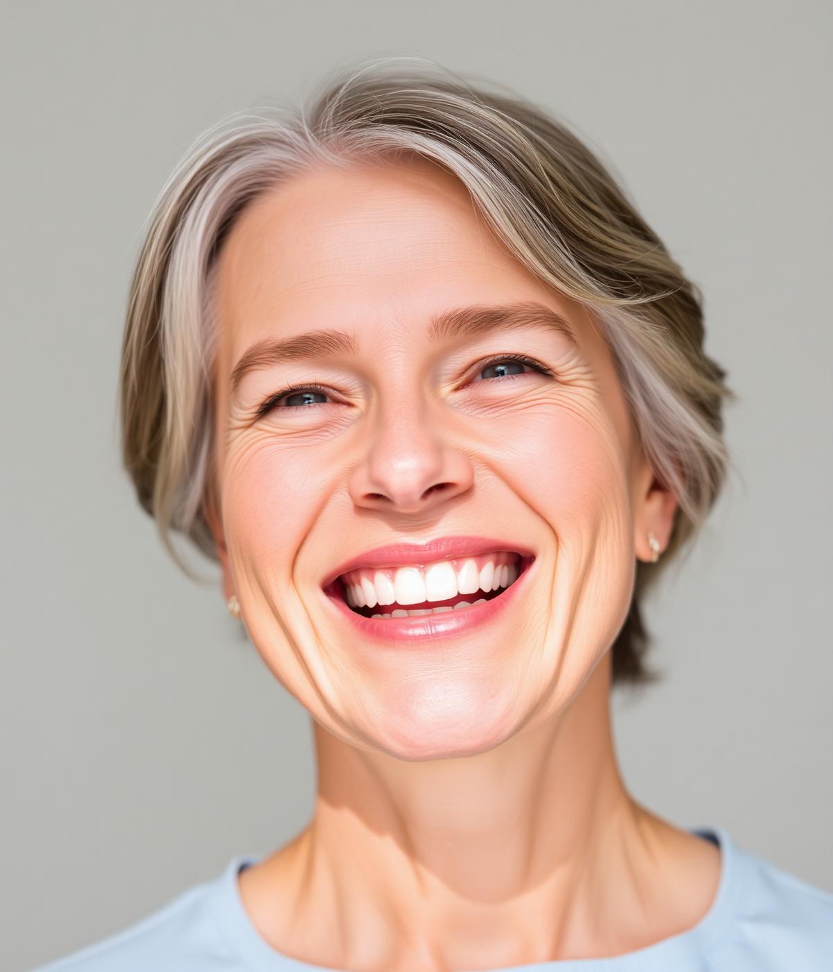 Smiling patient after dental implant treatment